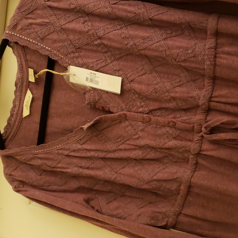 Natural Reflections cotton dress, sz XL, dusty mauve color.